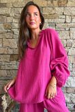 Santos Cushion Cotton Heathcliff Blouse Raspberry?